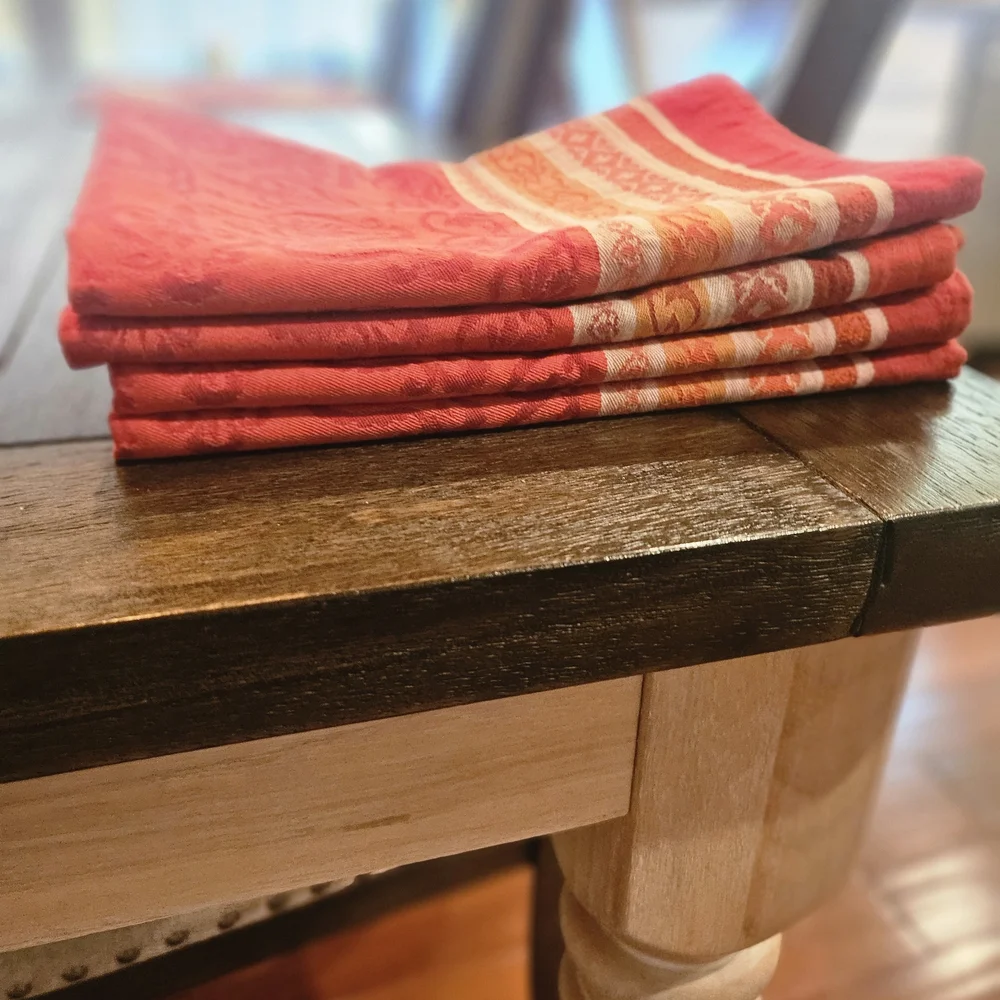 Sur La Table Red and Orange Cotton Napkins & Placemats (4 Each)